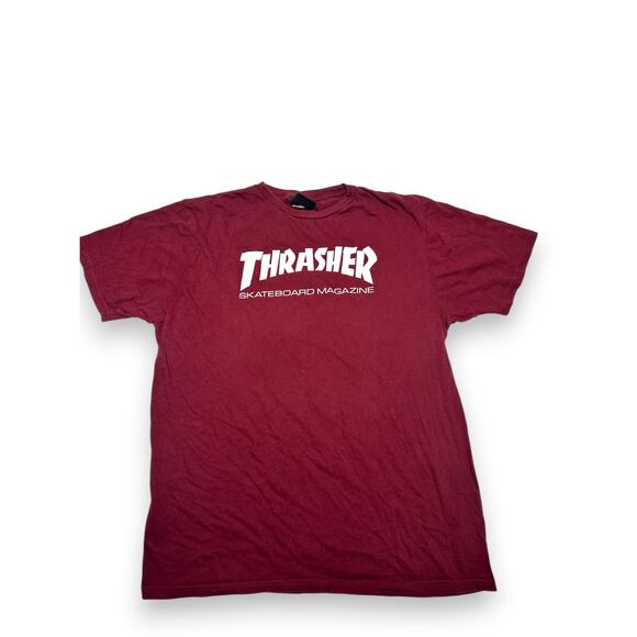 Thrasher Maroon Magazine Skateboarding Short Sleeve Size Large - Picture 3 of 7